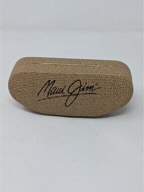Maui Jim Sunglass Case Faux Bamboo Basket Weave Hard Clamshell